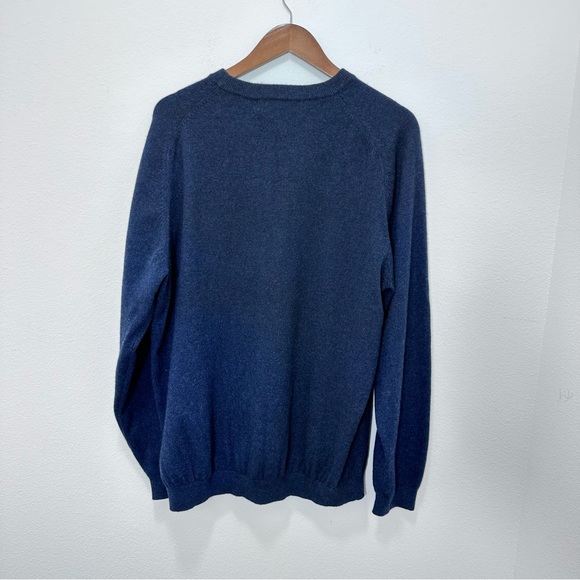 Men's Daniel Bishop 100% 2 Ply Cashmere Navy Crewneck Pullover Sweater Size L - Picture 4 of 4